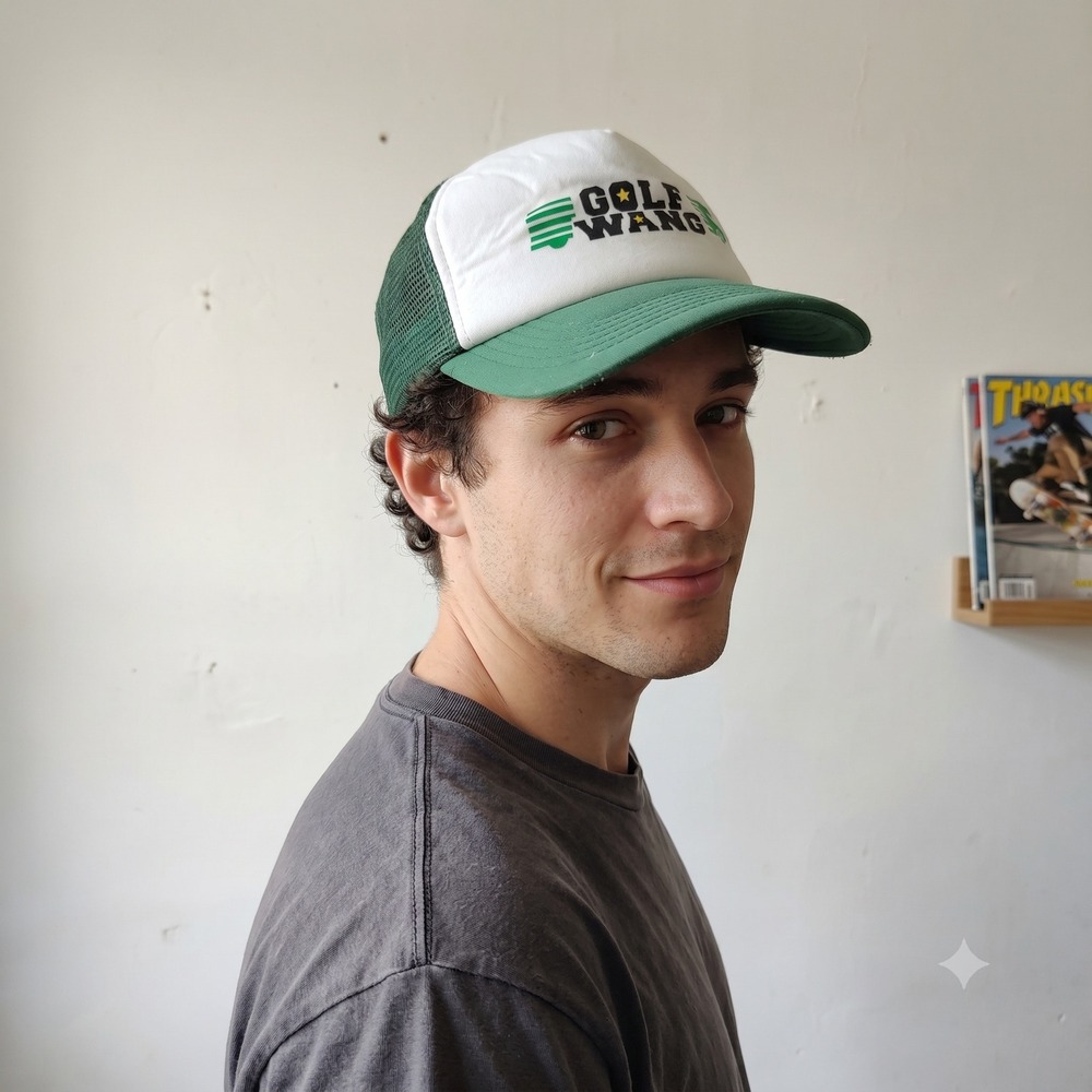 Golf Wang Mens Hat OS Green White Trucker Mesh Snapback Streetwear Gorpcore